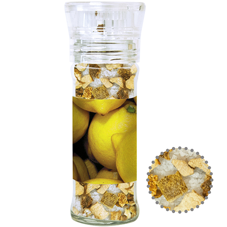 Gewürzmischung Zitronen-Salz, ca. 45g, transparente Gewürzmühle