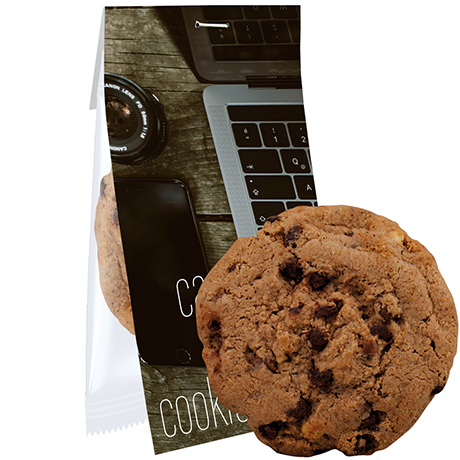 Cookie Schoko-Cashew, ca. 25g, Express Flowpack mit Werbereiter