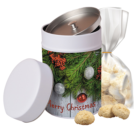 Weihnachts Kokos Kekse, ca. 100g, Beutel in Metalldose Maxi