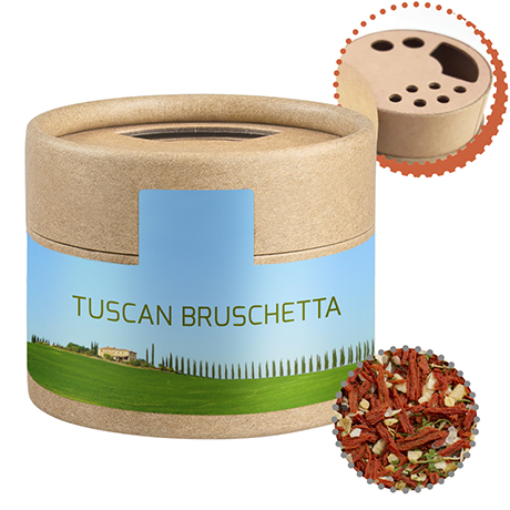 Gewürzmischung Toskanische Bruchetta, ca. 28g, Biologisch abbaubarer Eco Pappstreuer Mini
