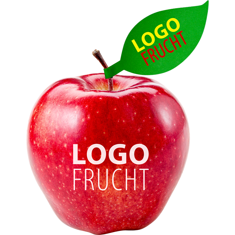 Logo-Apfel Rot Druck + Apfelblatt 4c