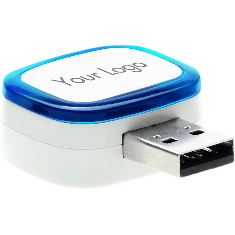 USB-Lampe blau mit LED als Taschenlampe für Powerbanks