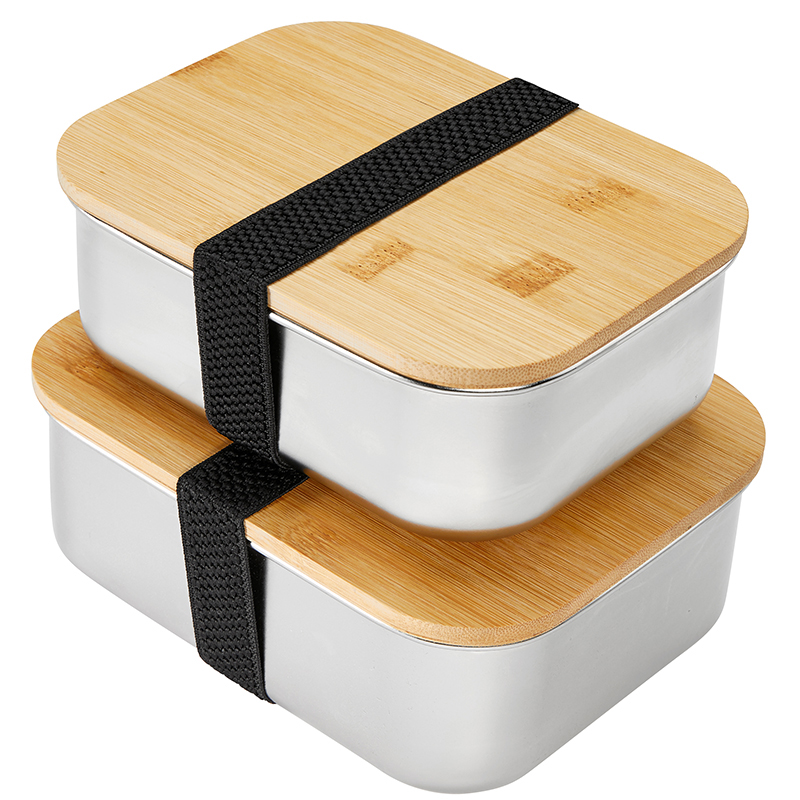 Lunchbox 1000 ml aus Edelstahl mit Bambus-Deckel