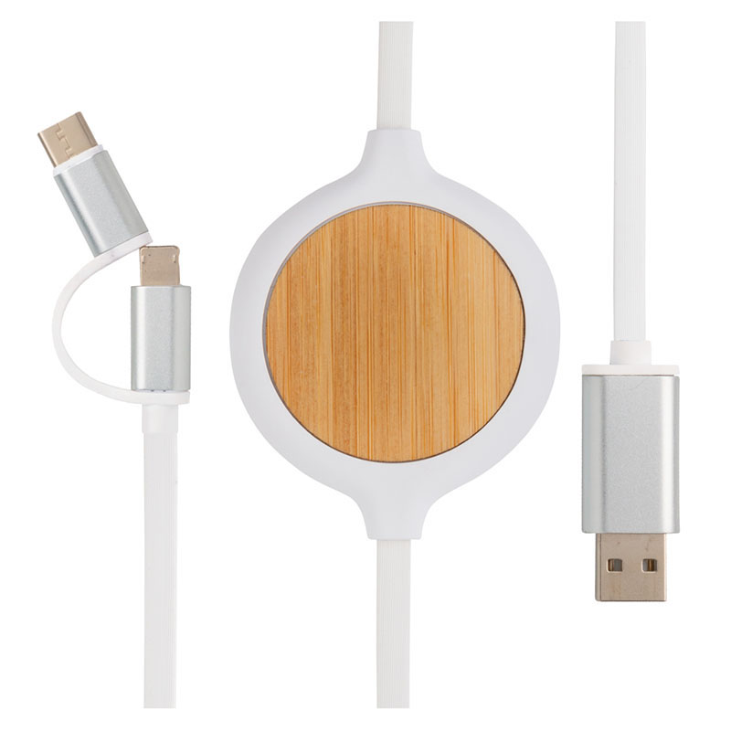 XD Collection 3-in-1 Kabel mit 5W Bambus Wireless Charger
