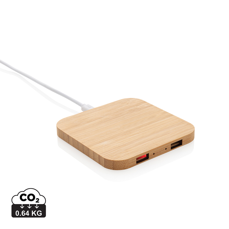 5W-Wireless-Charger aus Bambus mit USB