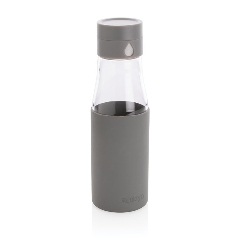 Ukiyo Ukiyo Trink-Tracking-Flasche aus Glas mit Hülle
