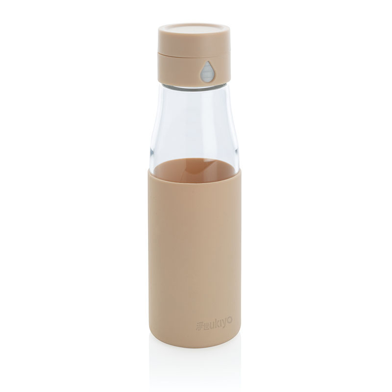 Ukiyo Ukiyo Trink-Tracking-Flasche aus Glas mit Hülle