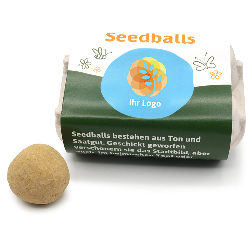 6er Seedbombs in Werbe-Eierschachtel