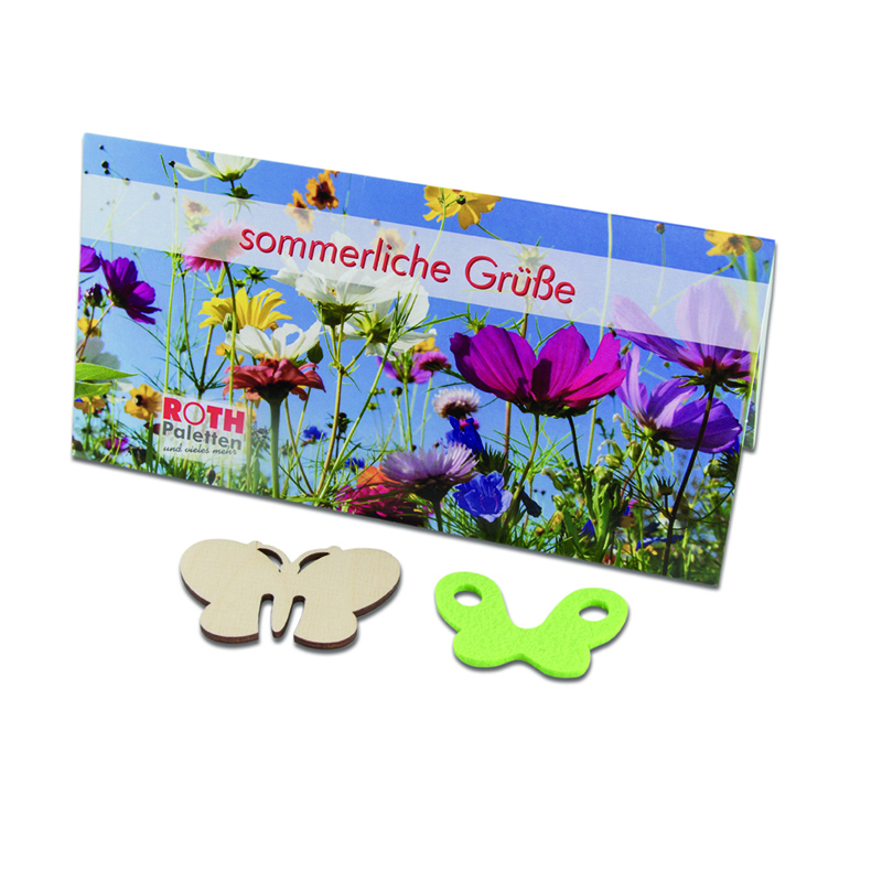 Steckfigur-Schmetterling mit Steckfiguren-Karte Digitaldruck 4/0c 