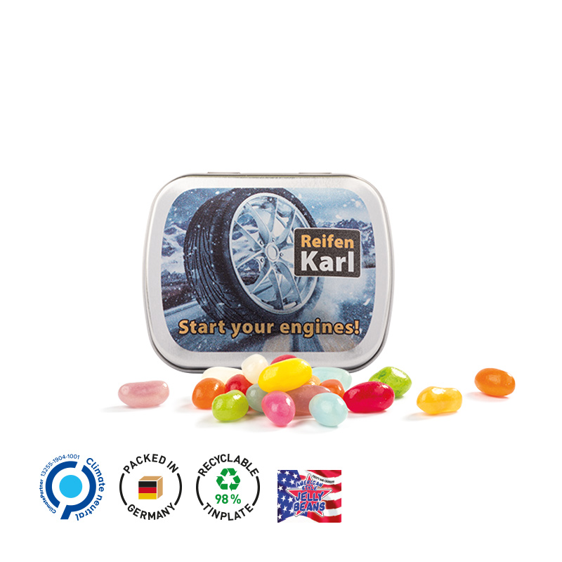 Klappdose, silber-blank, American Style Jelly Beans