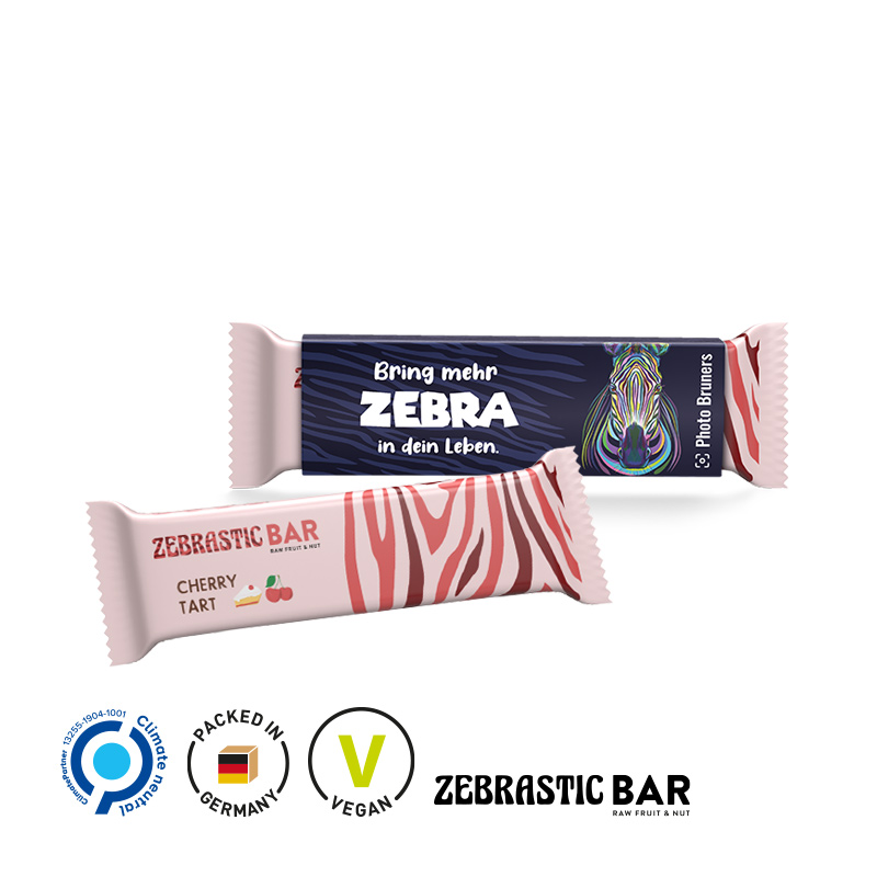 Zebrastic Bar Cherry Tart im Werbeschuber